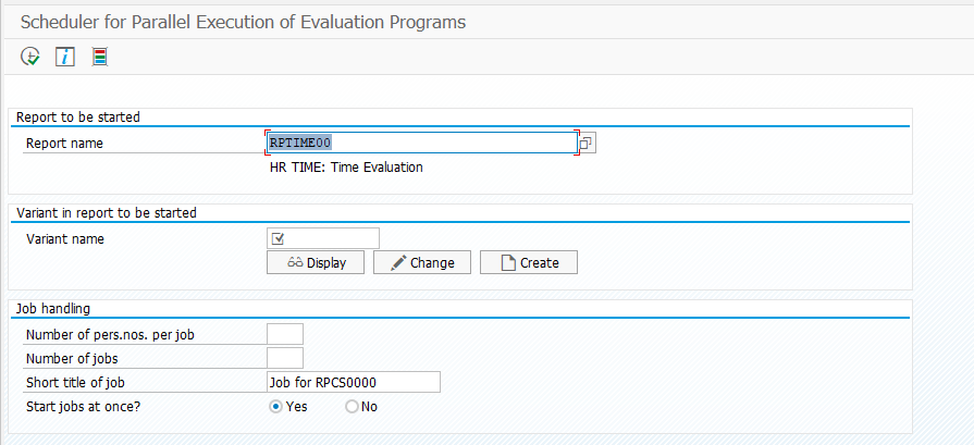 Run SAP Time Evaluation in Parallel