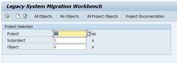 SAP LSMW-Startbildschirm