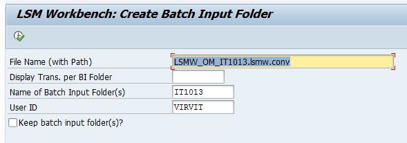 SAP LSMW Utwórz nagrywanie wsadowe