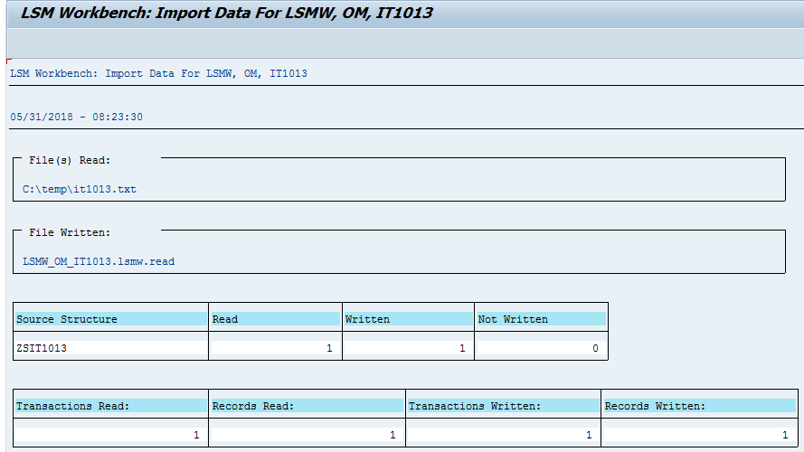 SAP LSMW Read data Preview